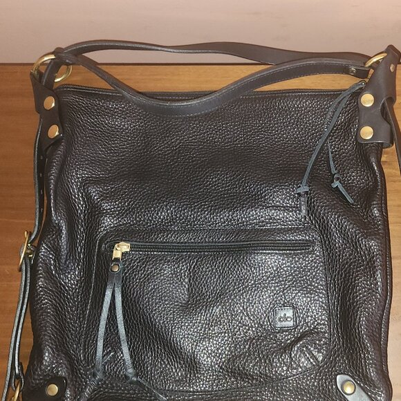 JMB Villa Sak Black Pebbled Leather Backpack & Shoulder Bag – Hardly Used! - Picture 2 of 9